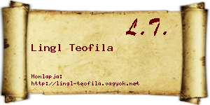 Lingl Teofila névjegykártya